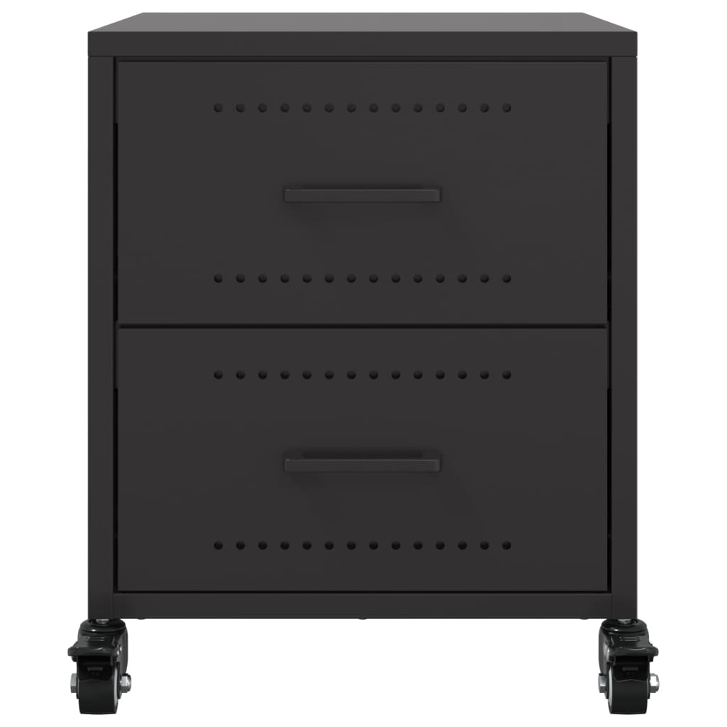 Tables de chevet 2 pcs. Noir 36x39x43,5 cm en acier