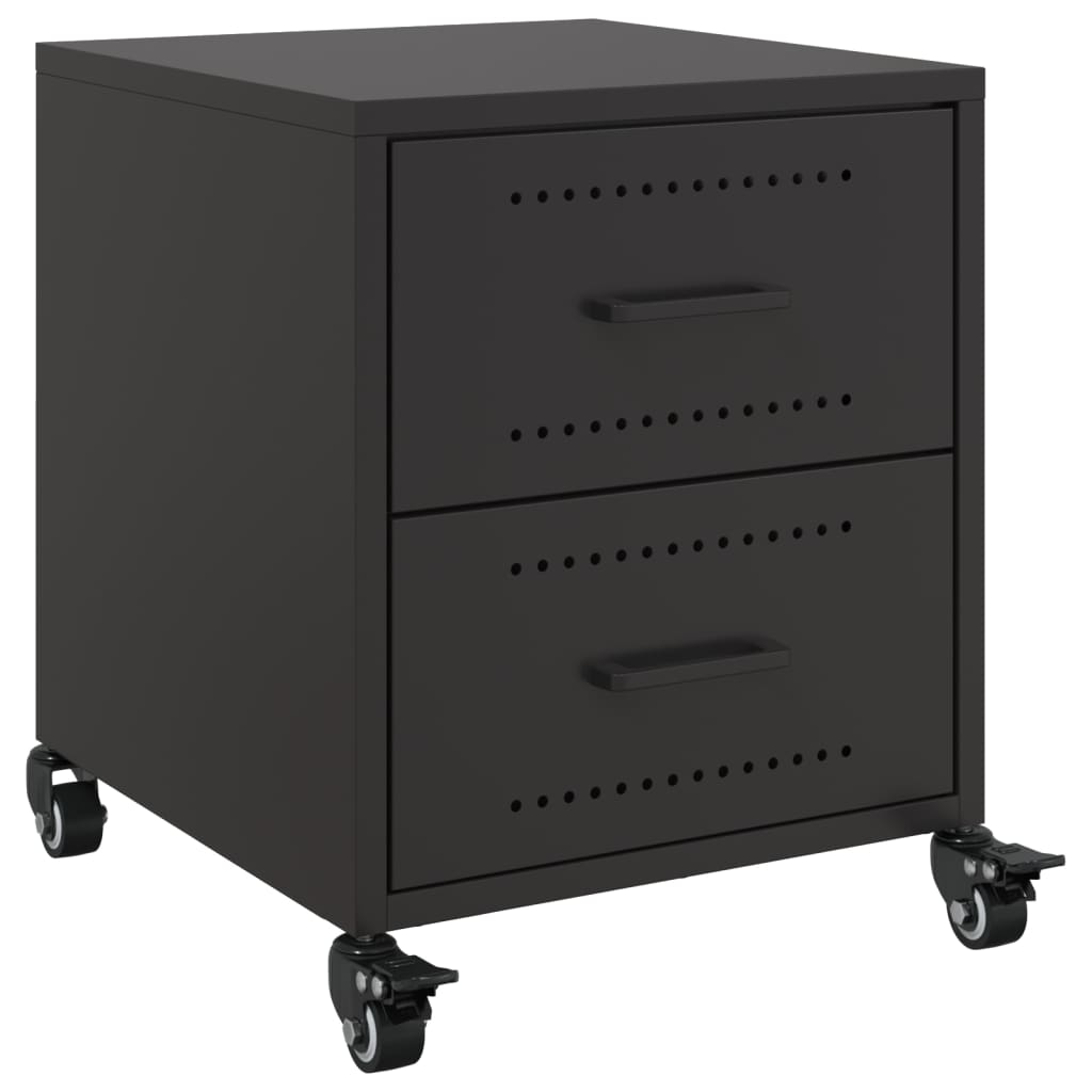 Tables de chevet 2 pcs. Noir 36x39x43,5 cm en acier