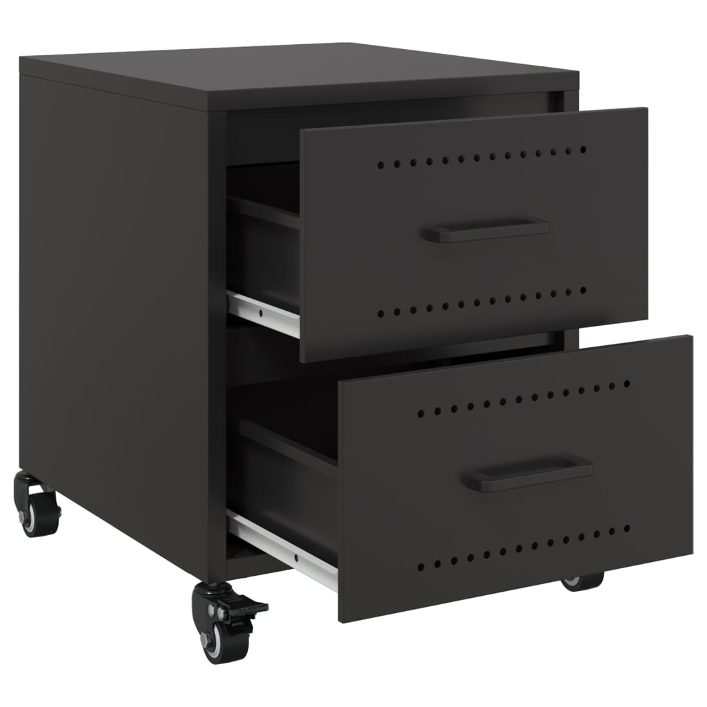Tables de chevet 2 pcs. Noir 36x39x43,5 cm en acier