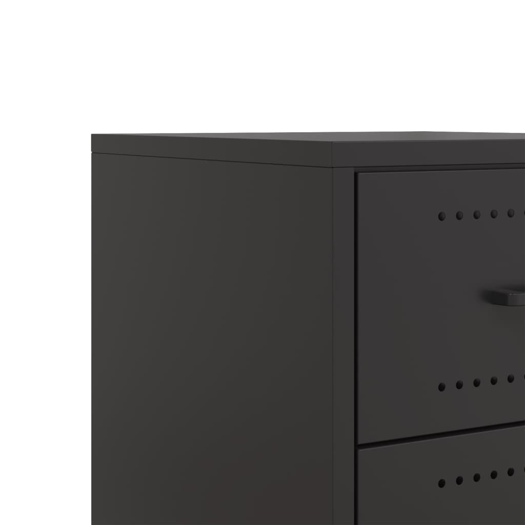 Tables de chevet 2 pcs. Noir 36x39x43,5 cm en acier