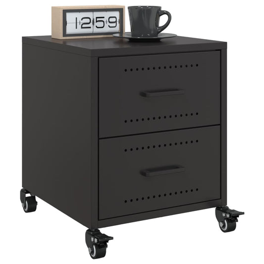 Tables de chevet 2 pcs. Noir 36x39x43,5 cm en acier