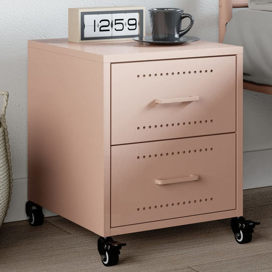 Bedside Table Pink 36x39x43.5 cm Steel