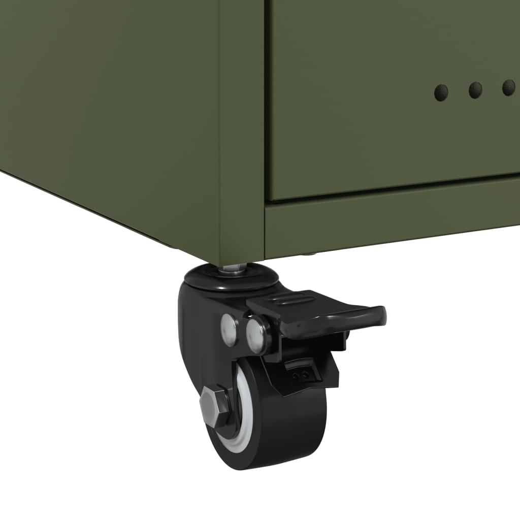 Bedside tables 2 pcs. Olive green 36x39x43.5 cm steel