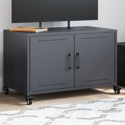 Meuble TV anthracite 68x39x43,5 cm en acier