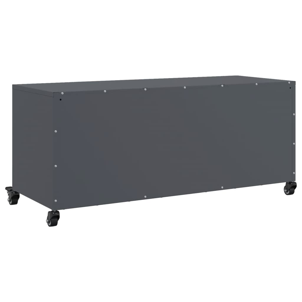 Meuble TV anthracite 100,5x39x43,5 cm acier