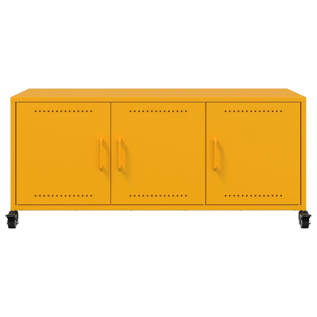 Meuble TV jaune moutarde 100,5x39x43,5 cm en acier