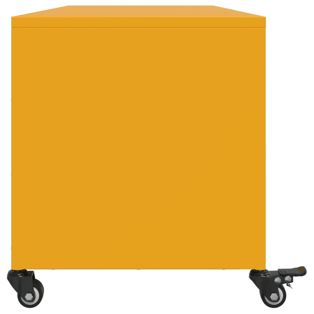 Meuble TV jaune moutarde 100,5x39x43,5 cm en acier
