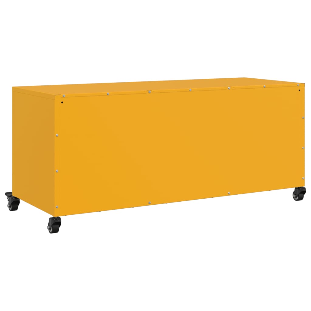 Meuble TV jaune moutarde 100,5x39x43,5 cm en acier