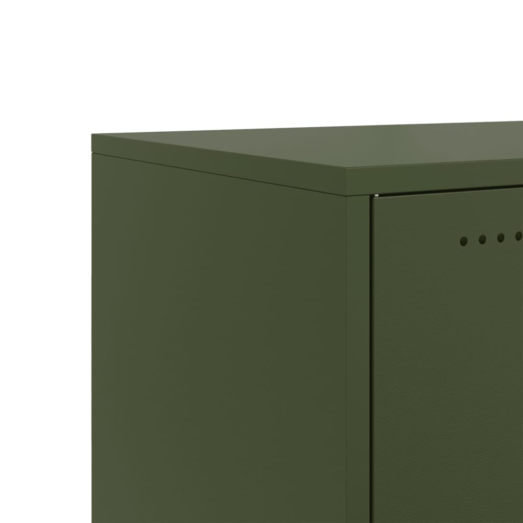 Meuble TV vert olive 100,5x39x43,5 cm en acier