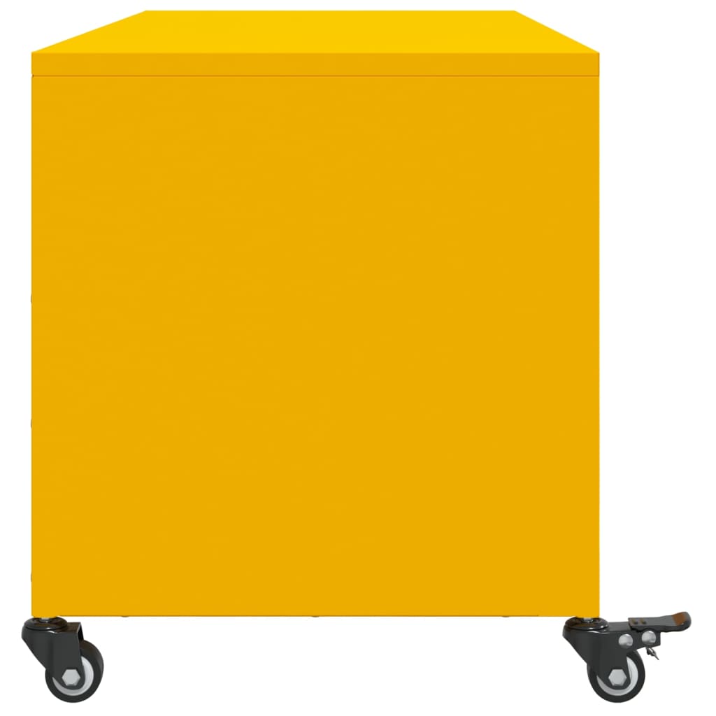 Meuble TV jaune moutarde 100,5x39x43,5 cm en acier