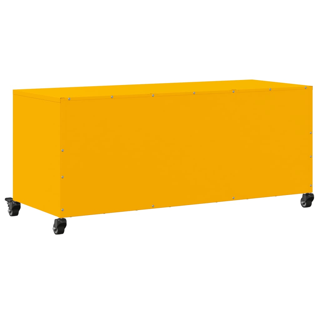 Meuble TV jaune moutarde 100,5x39x43,5 cm en acier
