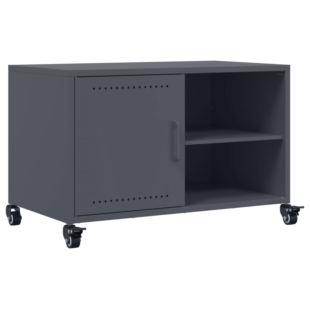 Meuble TV anthracite 68x39x43,5 cm en acier