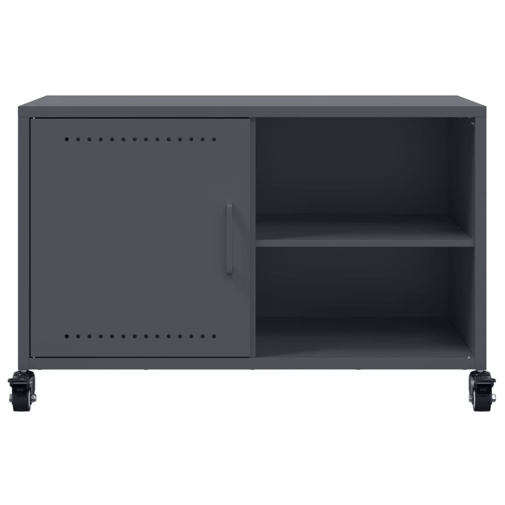 Meuble TV anthracite 68x39x43,5 cm en acier