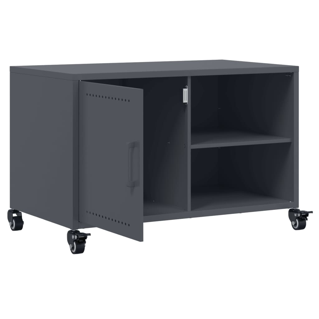 Meuble TV anthracite 68x39x43,5 cm en acier