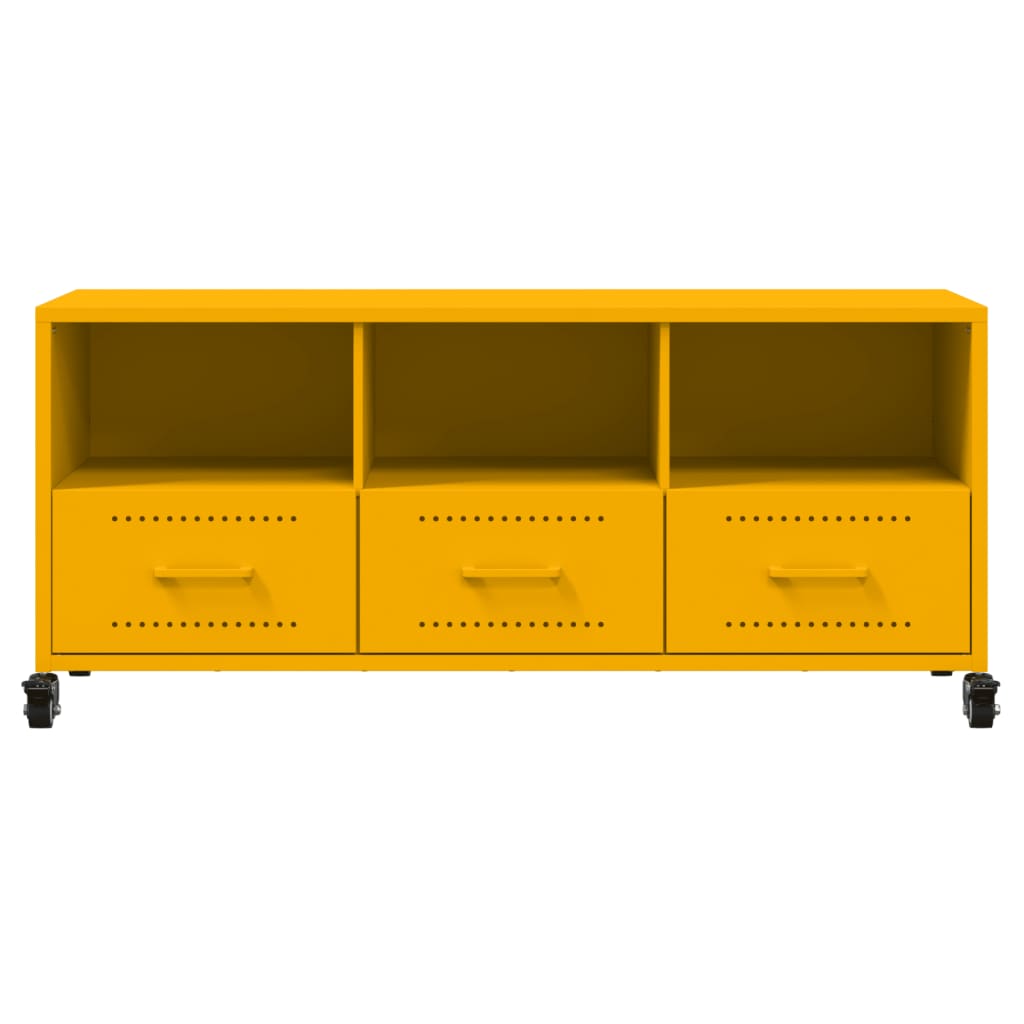 Meuble TV jaune moutarde 100,5x39x43,5 cm en acier