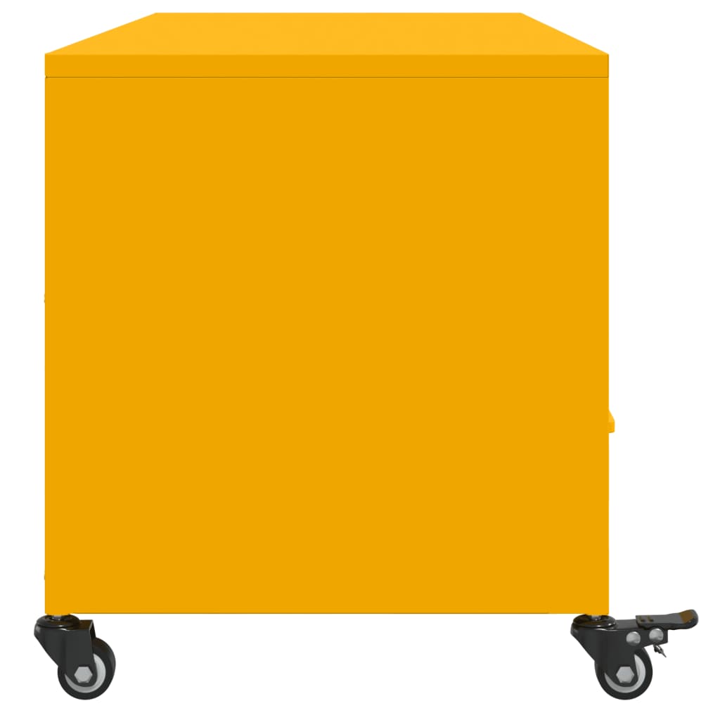Meuble TV jaune moutarde 100,5x39x43,5 cm en acier