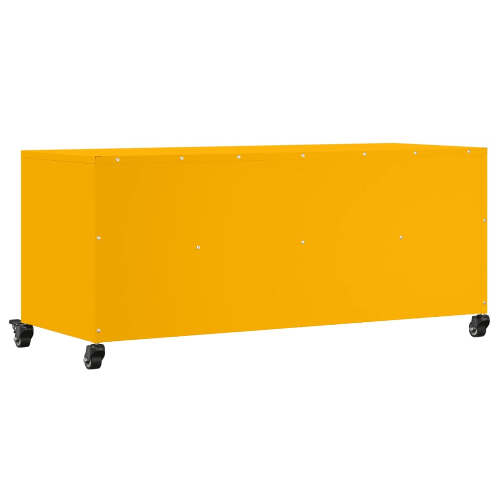 Meuble TV jaune moutarde 100,5x39x43,5 cm en acier