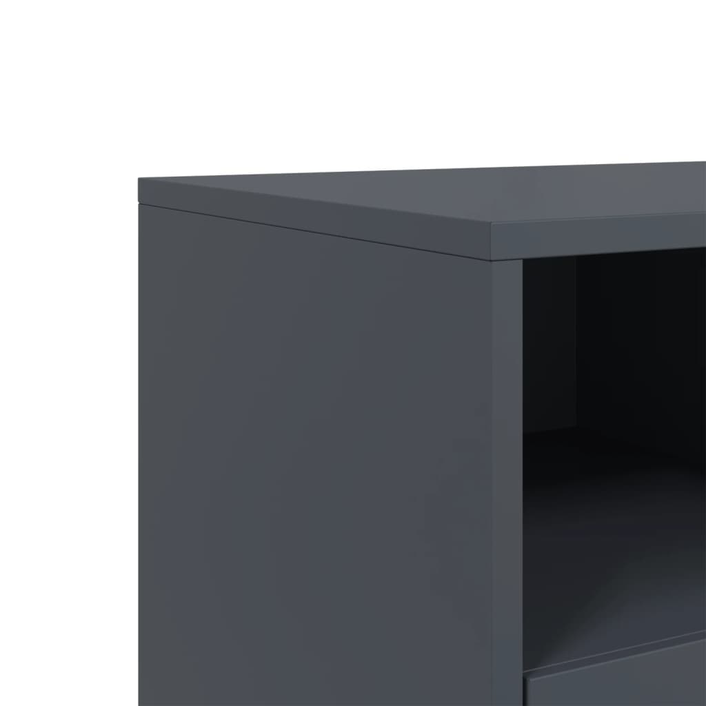 Meuble TV anthracite 68x39x43,5 cm en acier