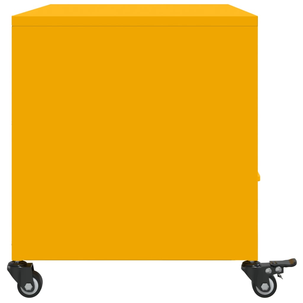 Meuble TV jaune moutarde 68x39x43,5 cm en acier