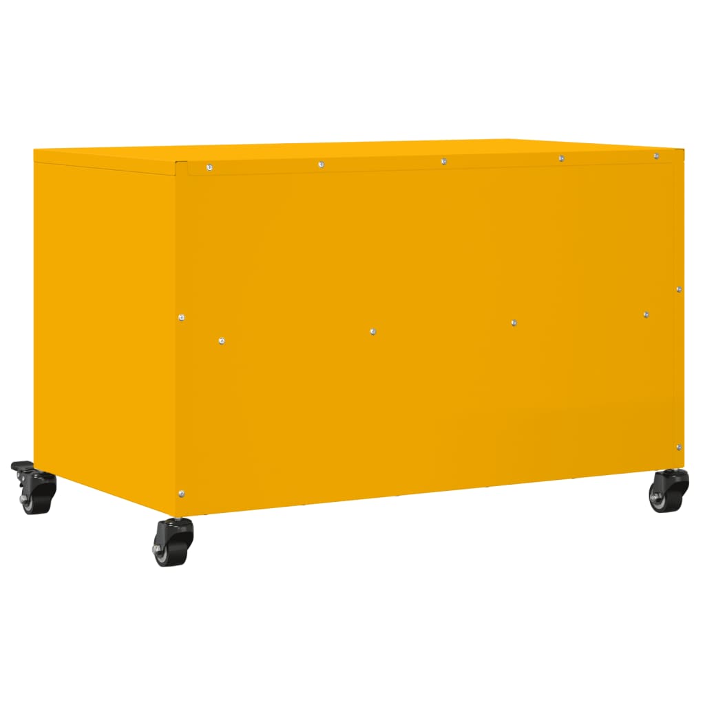 Meuble TV jaune moutarde 68x39x43,5 cm en acier