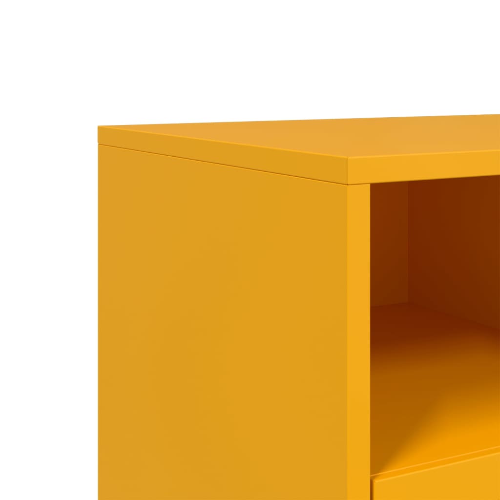 Meuble TV jaune moutarde 68x39x43,5 cm en acier