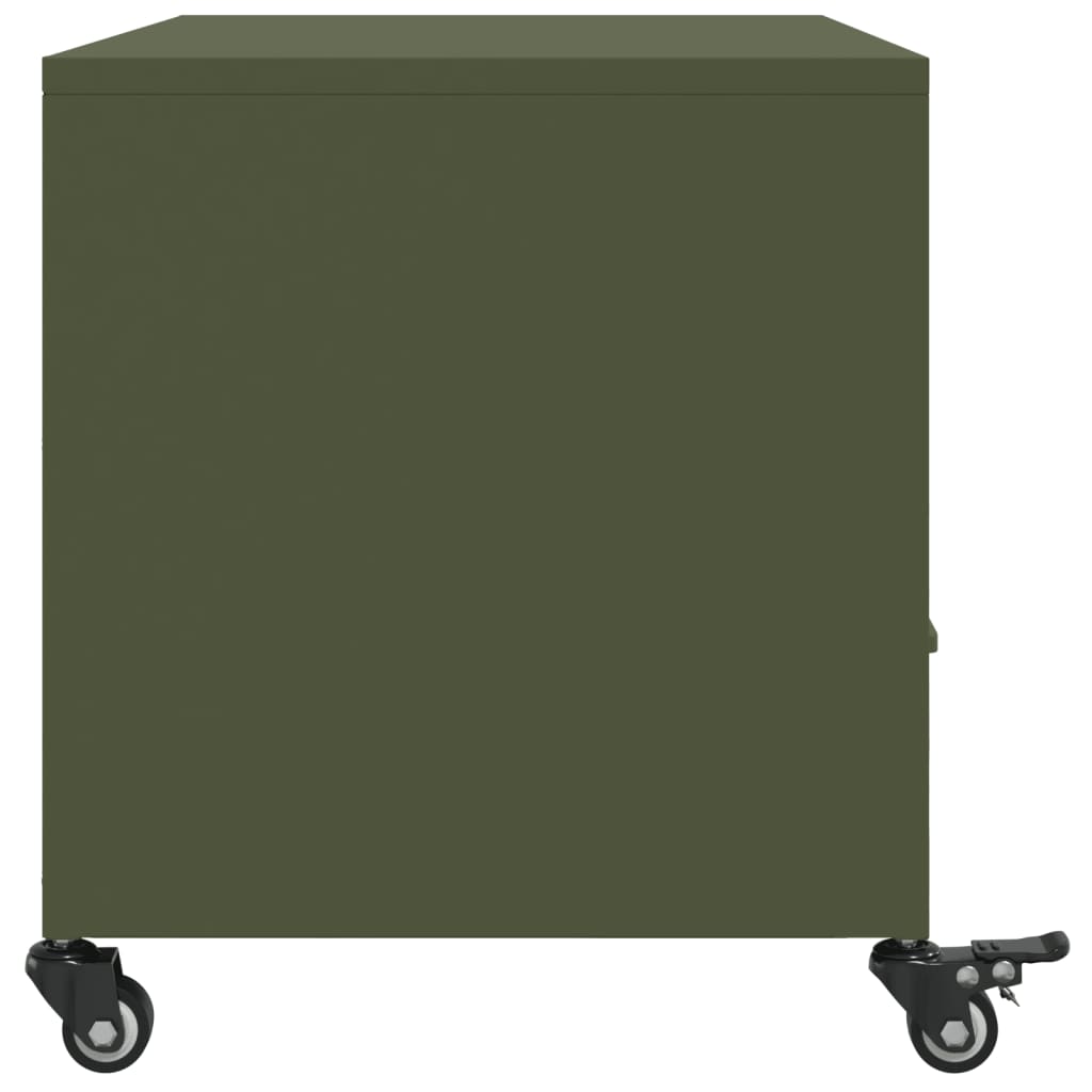 Meuble TV vert olive 68x39x43,5 cm en acier