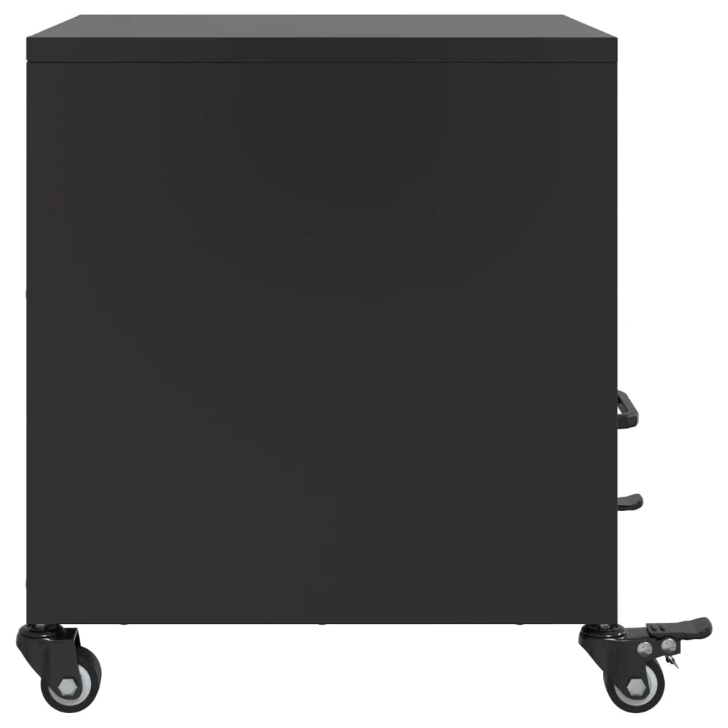 Bedside Table Black 36x39x43.5 cm Steel