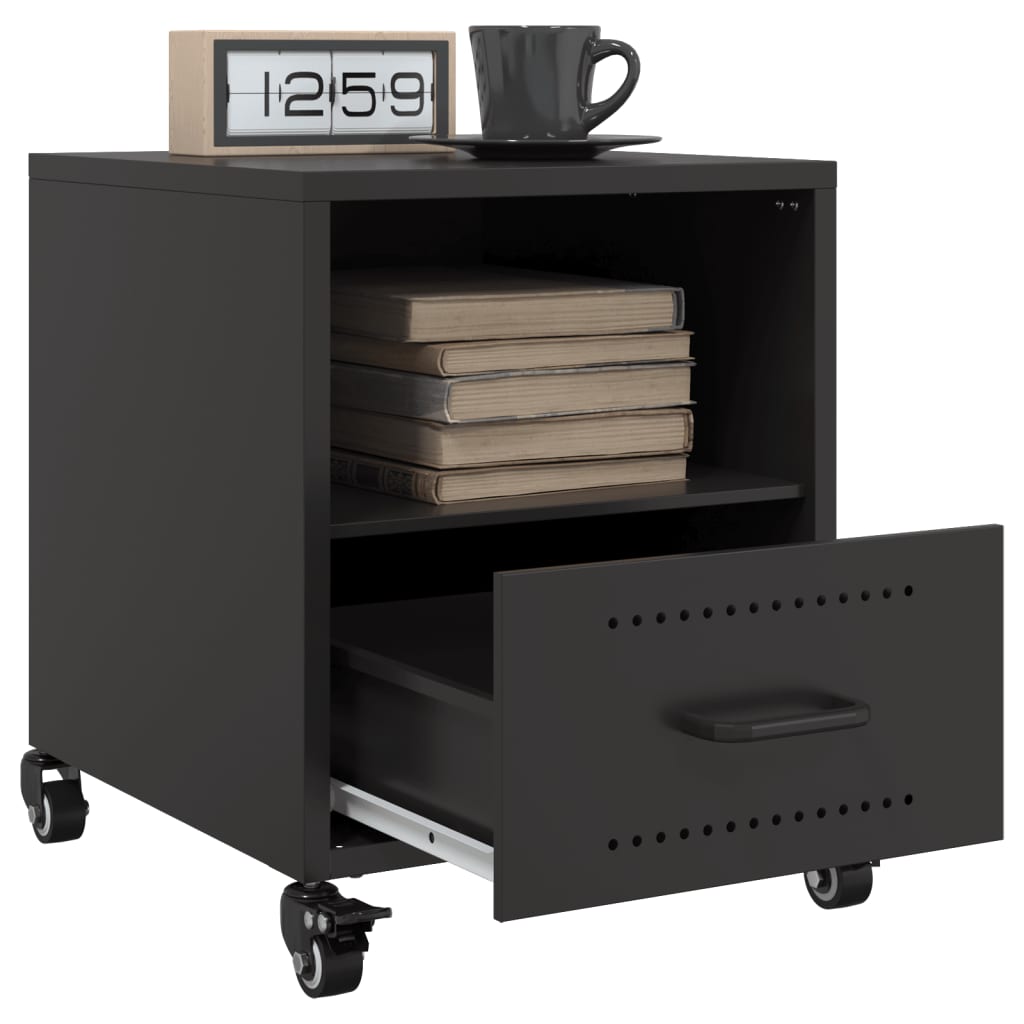 Tables de chevet 2 pcs. Noir 36x39x43,5 cm en acier