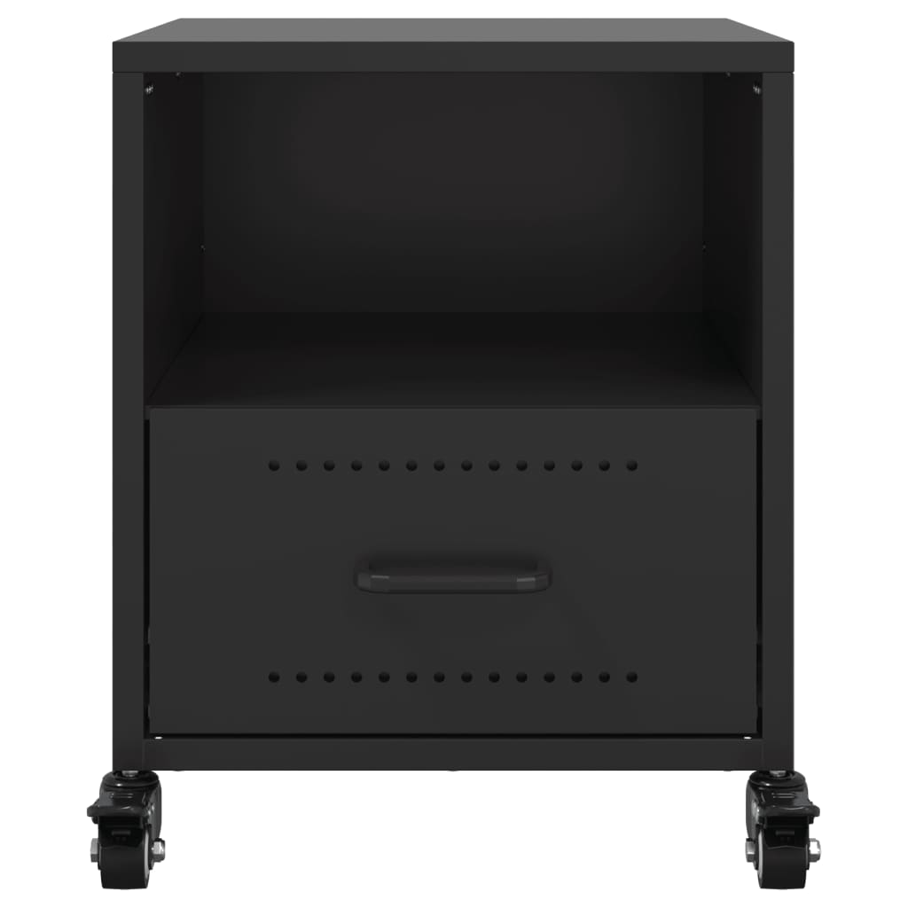 Tables de chevet 2 pcs. Noir 36x39x43,5 cm en acier