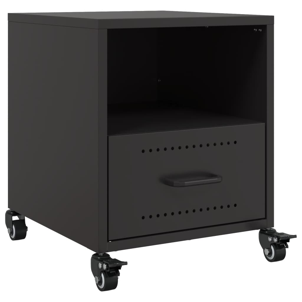 Tables de chevet 2 pcs. Noir 36x39x43,5 cm en acier