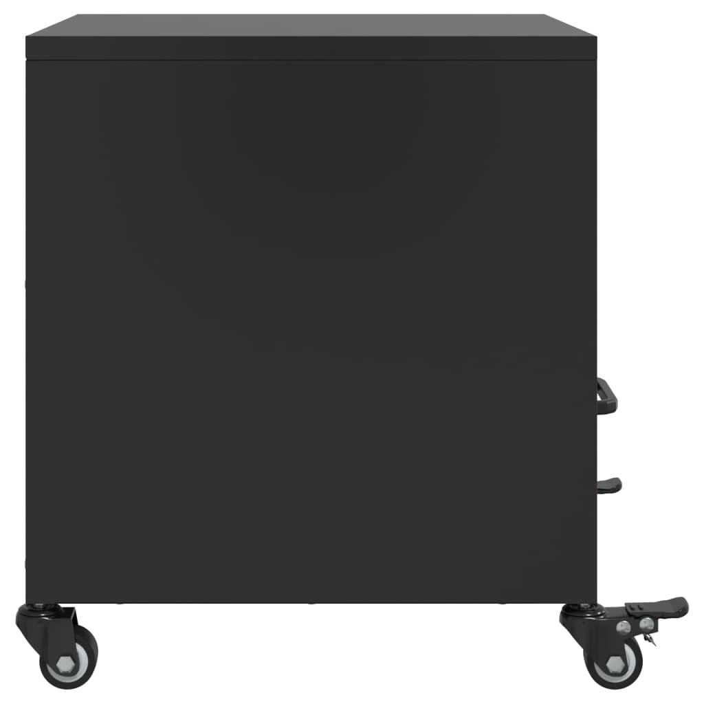 Tables de chevet 2 pcs. Noir 36x39x43,5 cm en acier