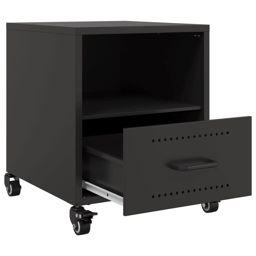 Tables de chevet 2 pcs. Noir 36x39x43,5 cm en acier