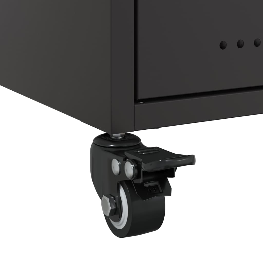 Tables de chevet 2 pcs. Noir 36x39x43,5 cm en acier