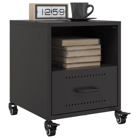 Tables de chevet 2 pcs. Noir 36x39x43,5 cm en acier