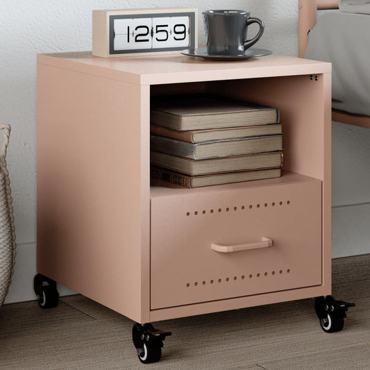 Bedside Table Pink 36x39x43.5 cm Steel