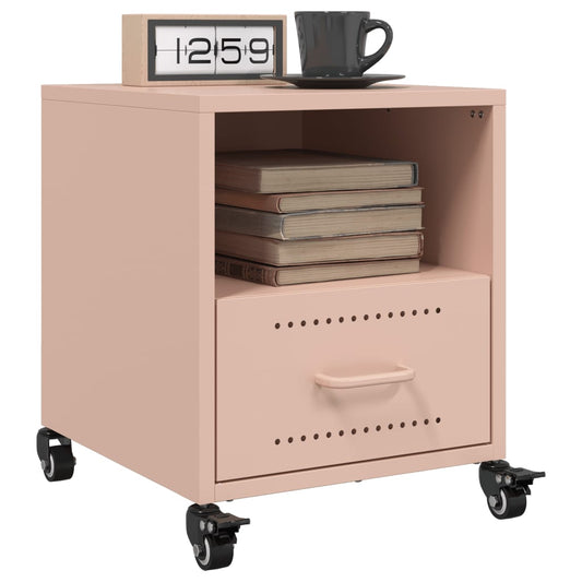 Tables de chevet 2 pcs. Rose 36x39x43,5 cm en acier