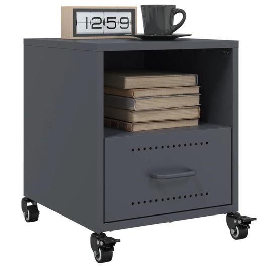 Bedside tables 2 pcs. Anthracite 36x39x43.5 cm steel