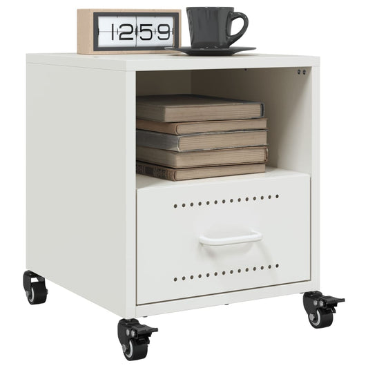 Tables de chevet 2 pcs. Blanc 36x39x43,5 cm en acier