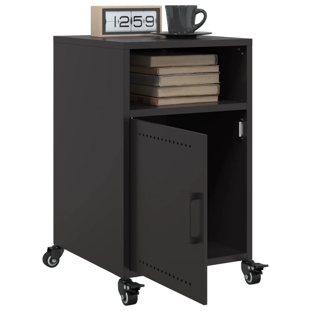 Bedside Table Black 36x39x59 cm Steel