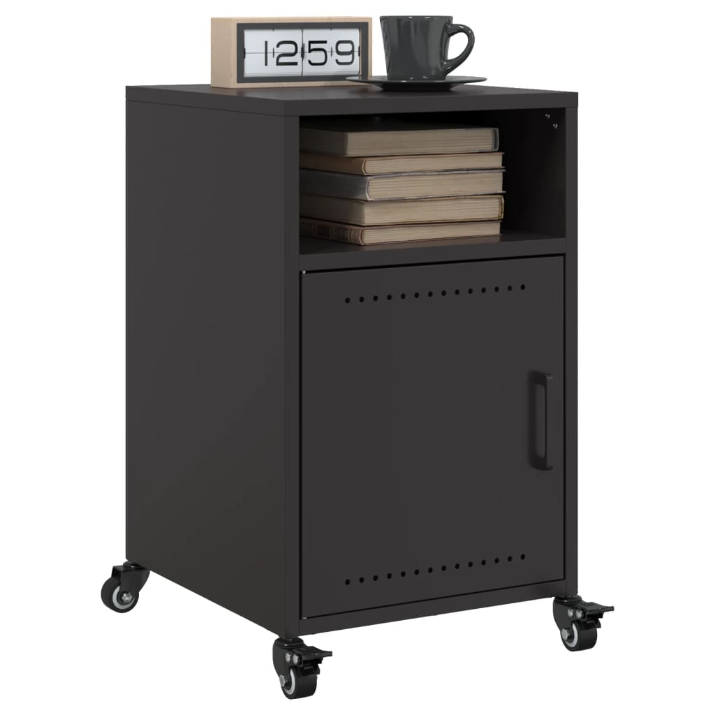 Bedside Table Black 36x39x59 cm Steel