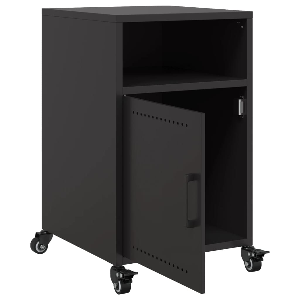 Bedside Table Black 36x39x59 cm Steel