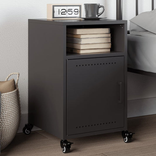 Bedside Table Black 36x39x59 cm Steel