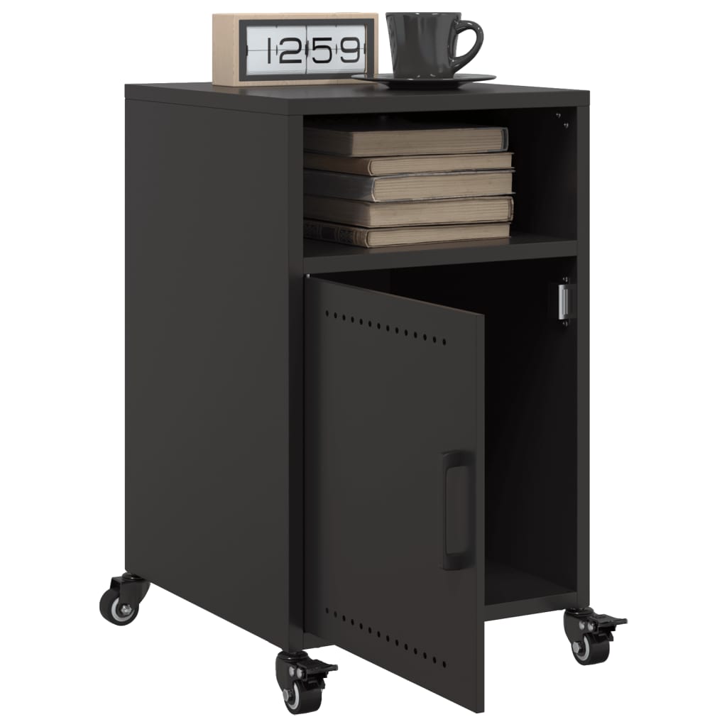 Tables de chevet 2 pcs. Acier noir 36x39x59 cm