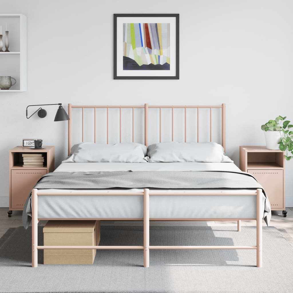 Tables de chevet 2 pcs. Rose 36x39x59 cm en acier