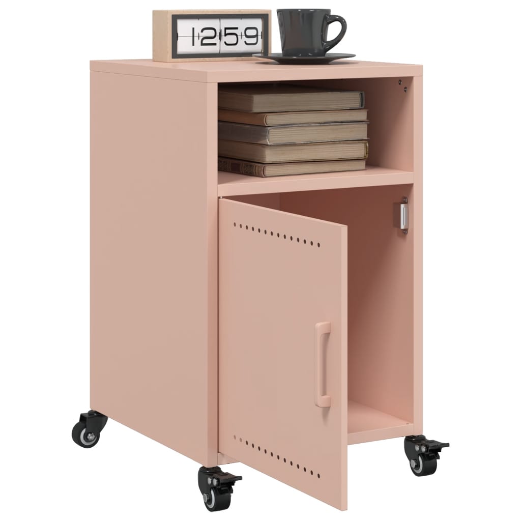 Tables de chevet 2 pcs. Rose 36x39x59 cm en acier