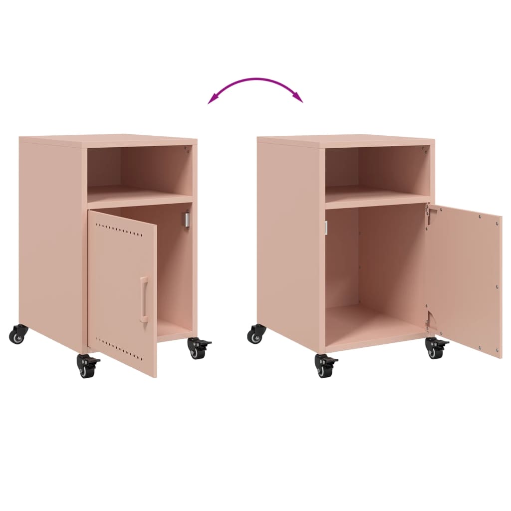 Tables de chevet 2 pcs. Rose 36x39x59 cm en acier