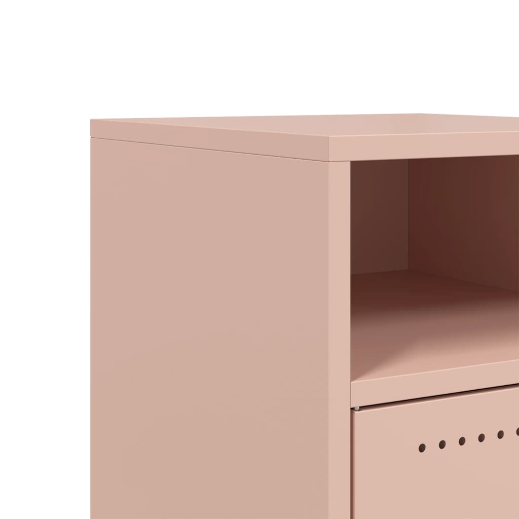 Tables de chevet 2 pcs. Rose 36x39x59 cm en acier