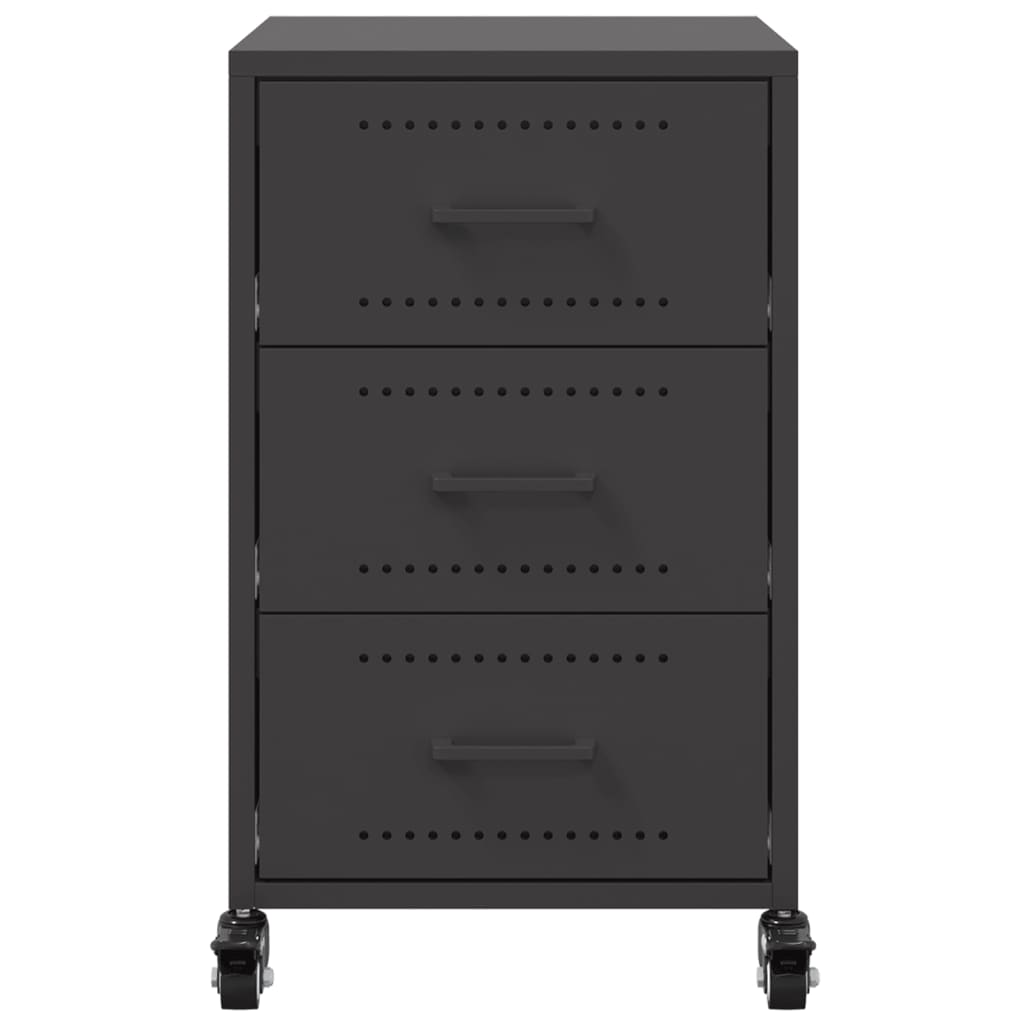 Bedside Table Black 36x39x59 cm Steel
