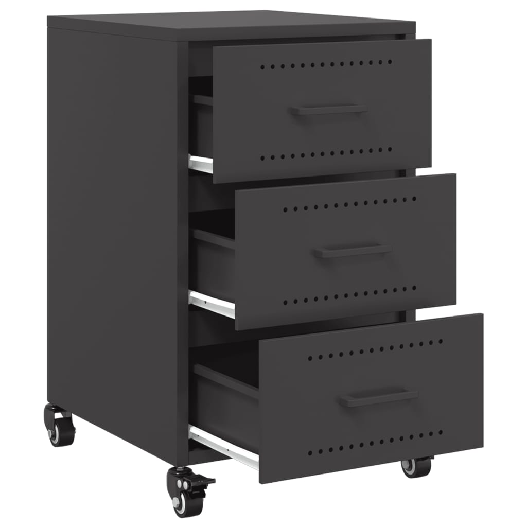 Bedside Table Black 36x39x59 cm Steel