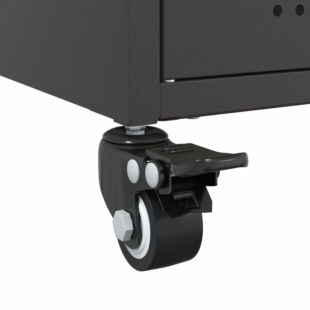 Bedside Table Black 36x39x59 cm Steel